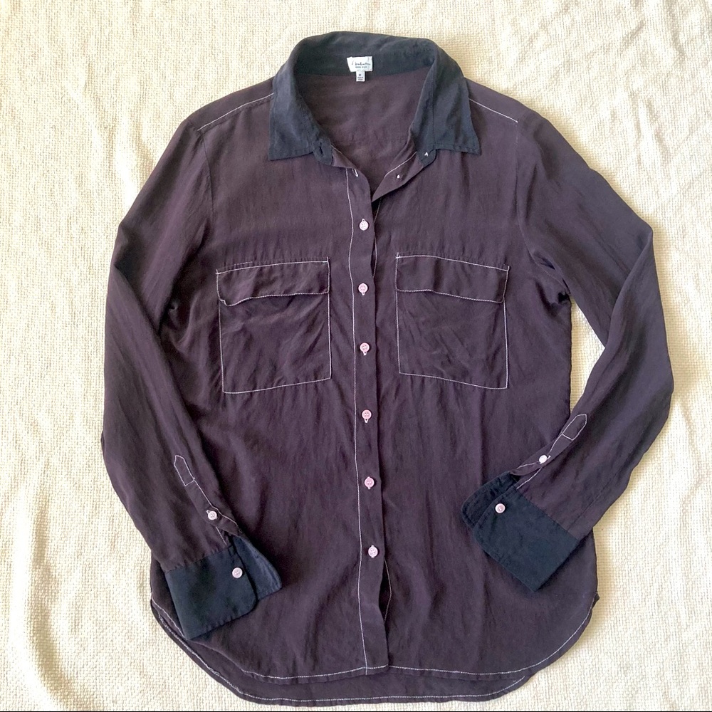 Aritzia Silk Blouse, Medium by T. Babaton Black